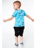 Jungen-T-Shirt mit Aufdruck, blau NDZ4445 – Online-Shop – Boutique